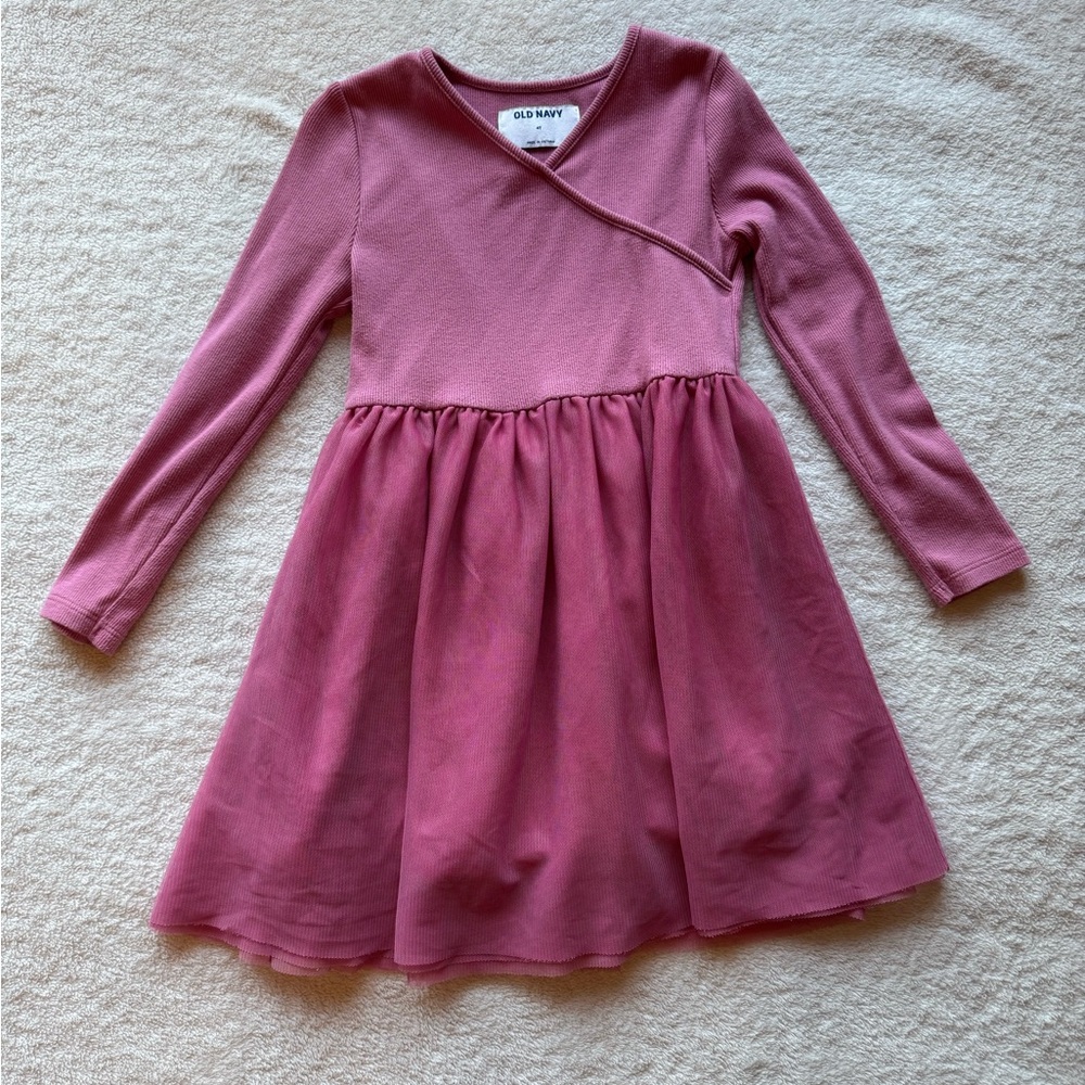 Old Navy Mauve Long Sleeve Kids Dress